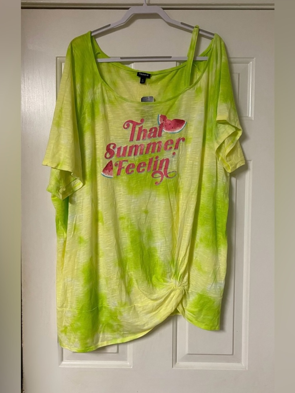 TORRID Neon Lime Tie-Dye 'That Summer Feelin'' Graphic Tee NWT
